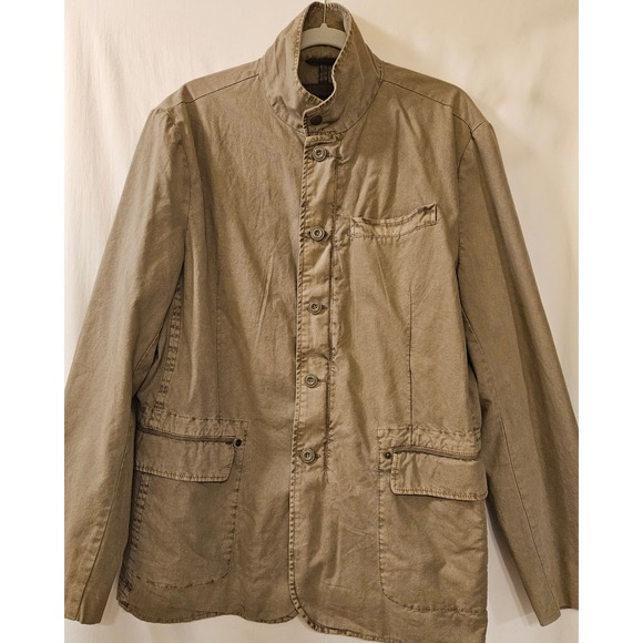 Johnston & Murphy Other - Johnston & Murphy Mens Tan Cotton Field Jacket Utility Blazer Size L Brown